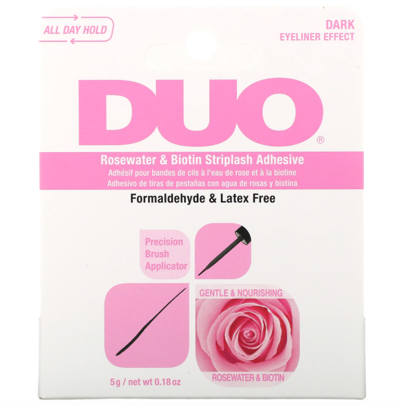 DUO Rosewater & Biotin Strip Lash Adhesive Black - cheerscosmetics